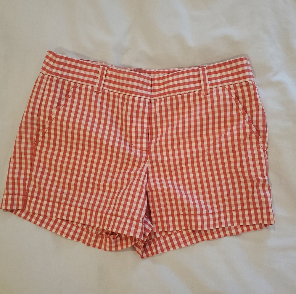 J. Crew Red and White Gingham Women Shorts